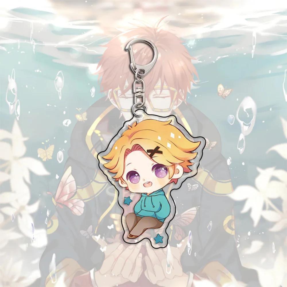 Anime Game Keychain Yoosung Zenny 707 Jumin Saeran Q Version Figures Keyring Bag Pendant Key Chain Friends Gift