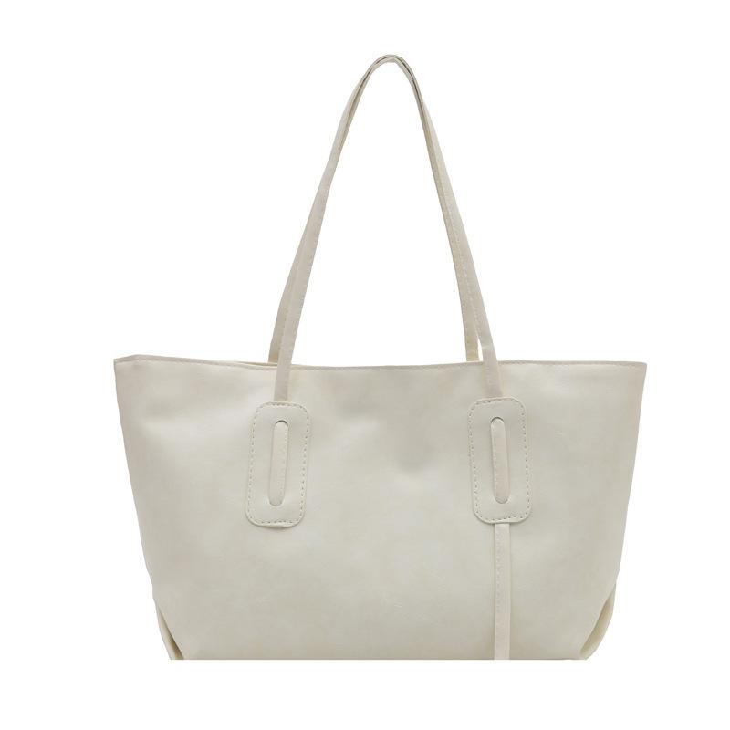 Retro large-capacity bag women's 2025 new simple casual shoulder bag college student class bag tote bag