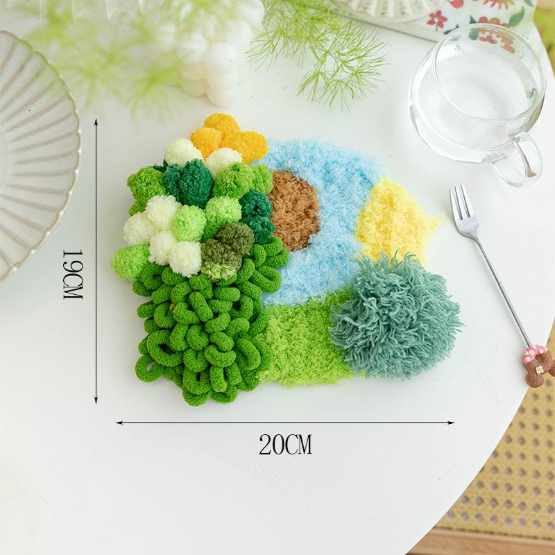 Moss Coaster Rug Kit: Beginner-Friendly Mori Style Doormat Gift Set