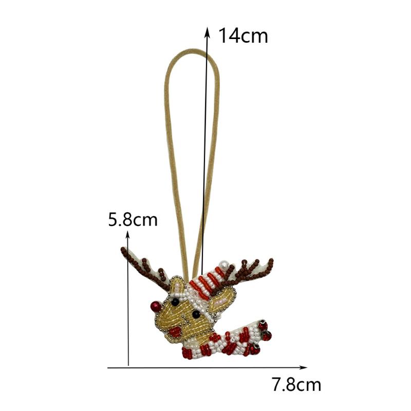 Weihnanhänger Süßes DIY Handgemachter Perlenbeutelanhänger Schneemann Pailletten Schlüsselanhänger Stoffdekorationen Für Bekleidungszubehör