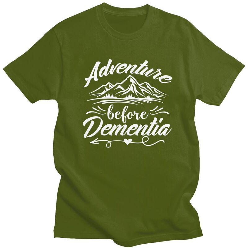 Custom Adventure Before Dementia Tshirt for Men Short Sleeves T Shirt Mountain Camping Tshirt Loose Fit Pure Cotton Tee Gift
