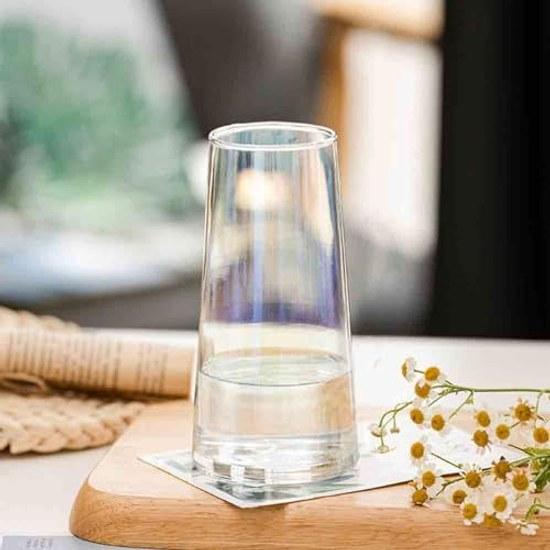 Vase Glass Stylish Single Stem Simple Flower Container Transparent Base Decorative Home Decor Height 15CM