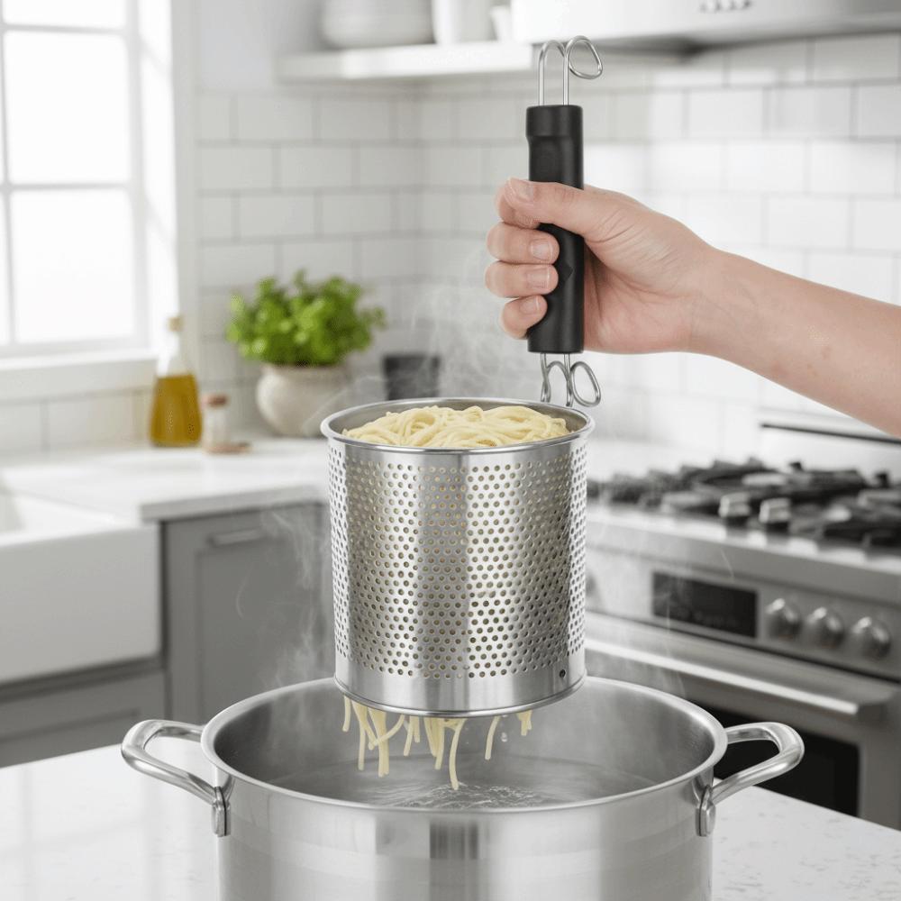 Stainless Steel Hot Pot Strainer Spoon Hanging Pasta Colander Frying Basket Frying Chip