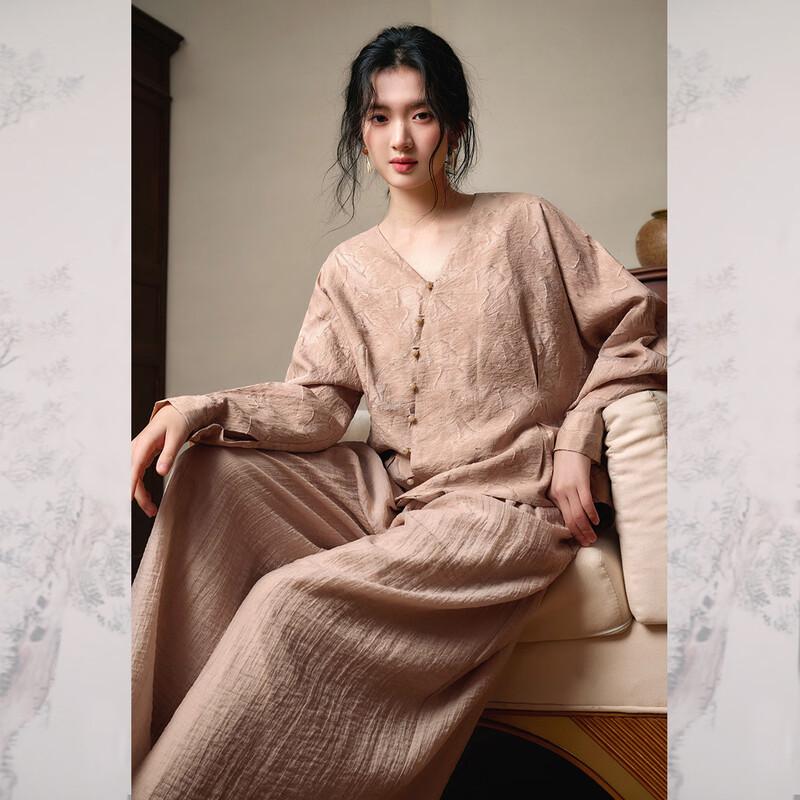 

JK&JS Women s V-Neck New Chinese Style Blouse L