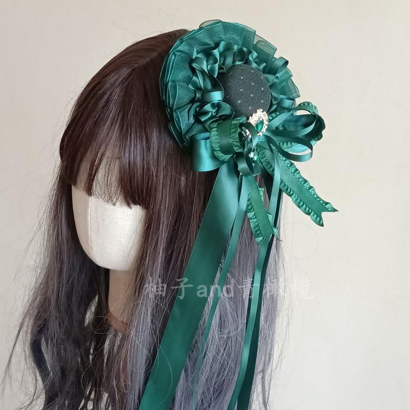 Green Lolita Top Hat Lolita Hairpin Small Cute Item Gift Stars Headband Bow Headgear Hair Clip Hair Accessories