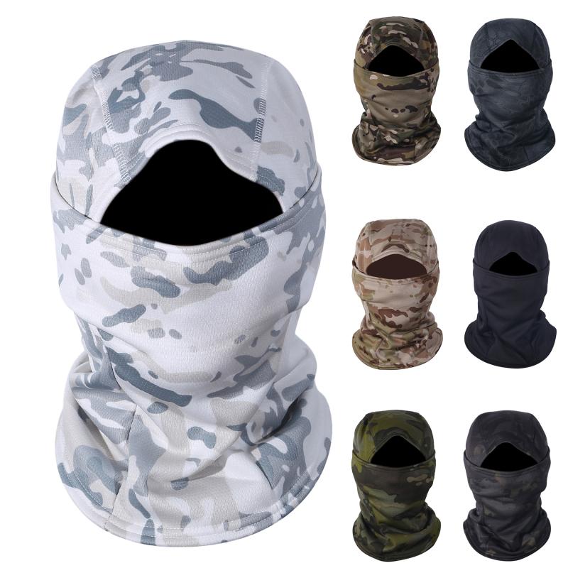 Men Camouflage Balaclava 3D Face Mask Suit Sniper Ski Cycling Camouflage Hood Hunting Fishing Headwear Camo Hat Scarf Head Cover