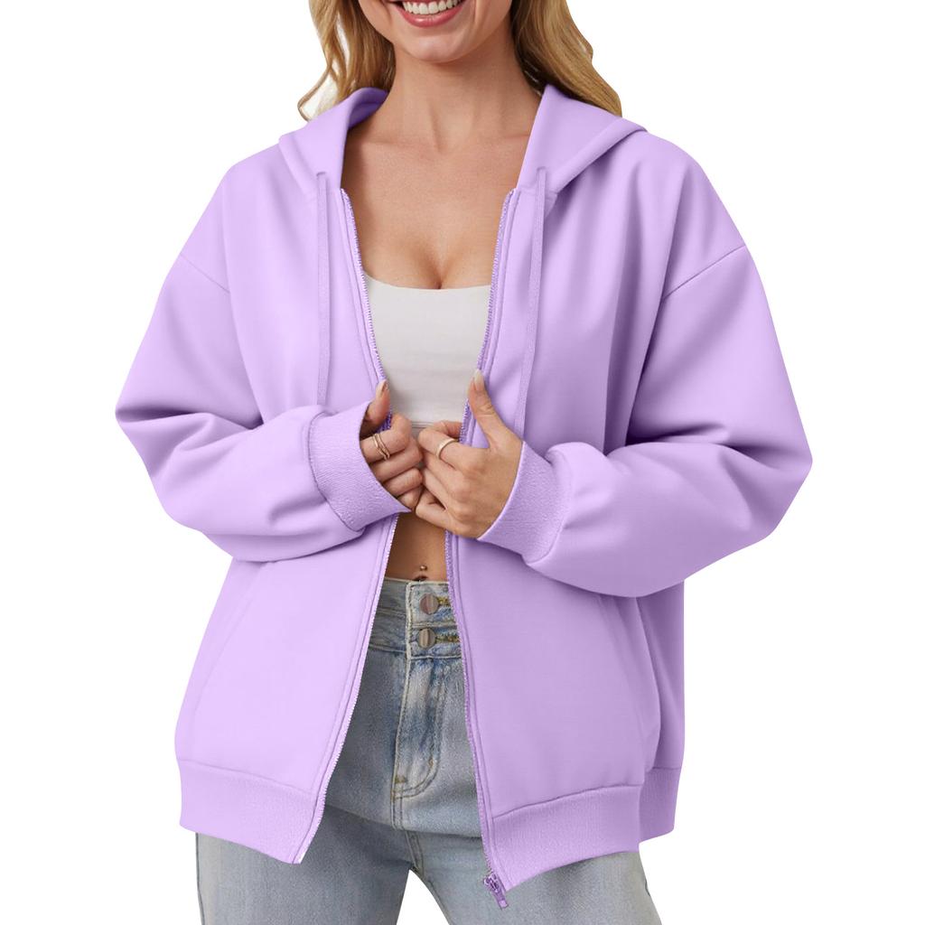 Women's Off Shoulder Zipper Hoodie Sweatshirt  Fashion Clothing Casual Jacket