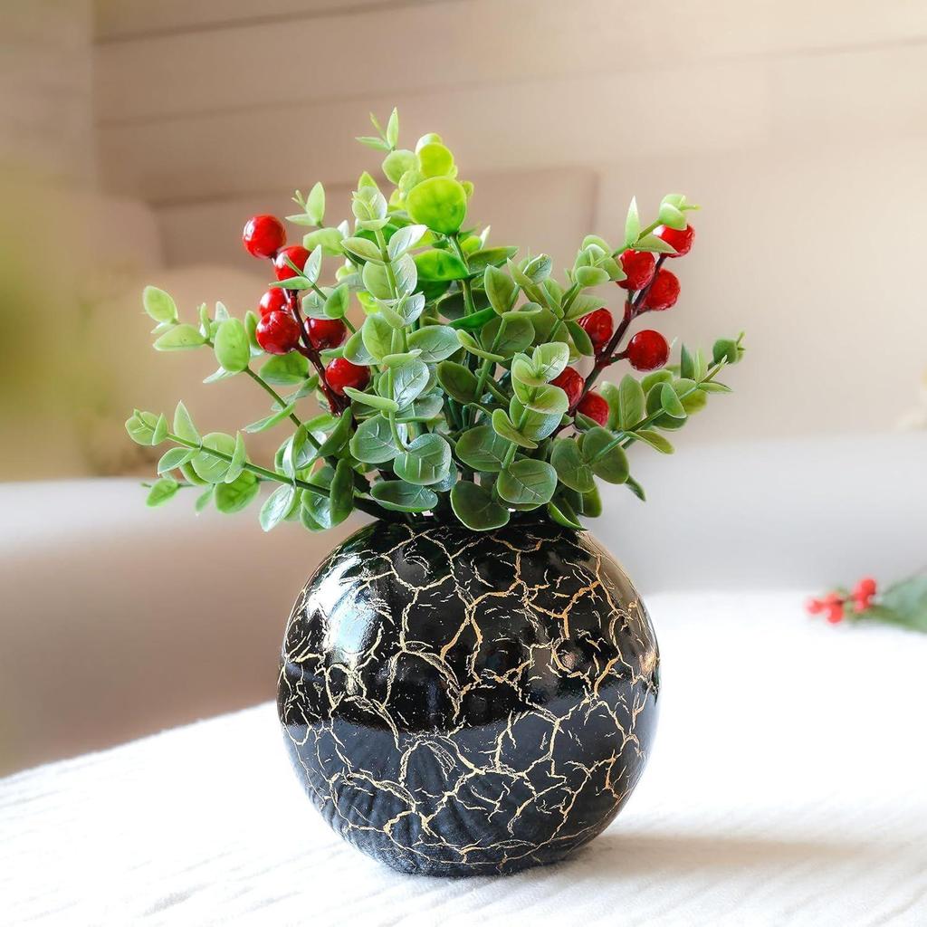 Metal Ball Vase for Home Decor|Flower Pot for Bedroom Living Room Office Wedding|Flowers Arrangement for Birthday Anniversary Festival