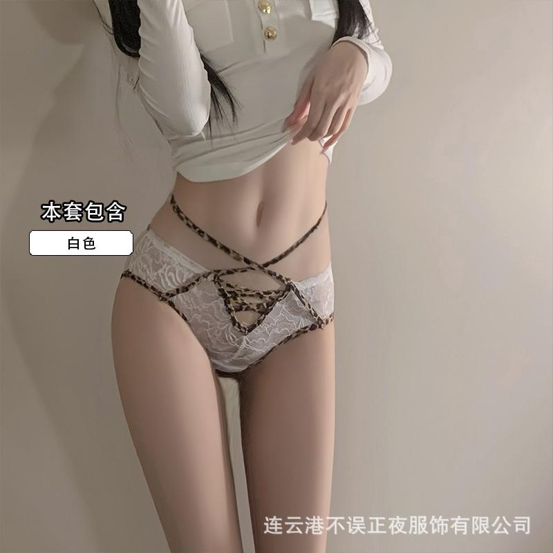 Sexy Panties Sexy Girl Lace Edge Cross with Hollow Abstinence Tie Flirting Pure Desire Briefs