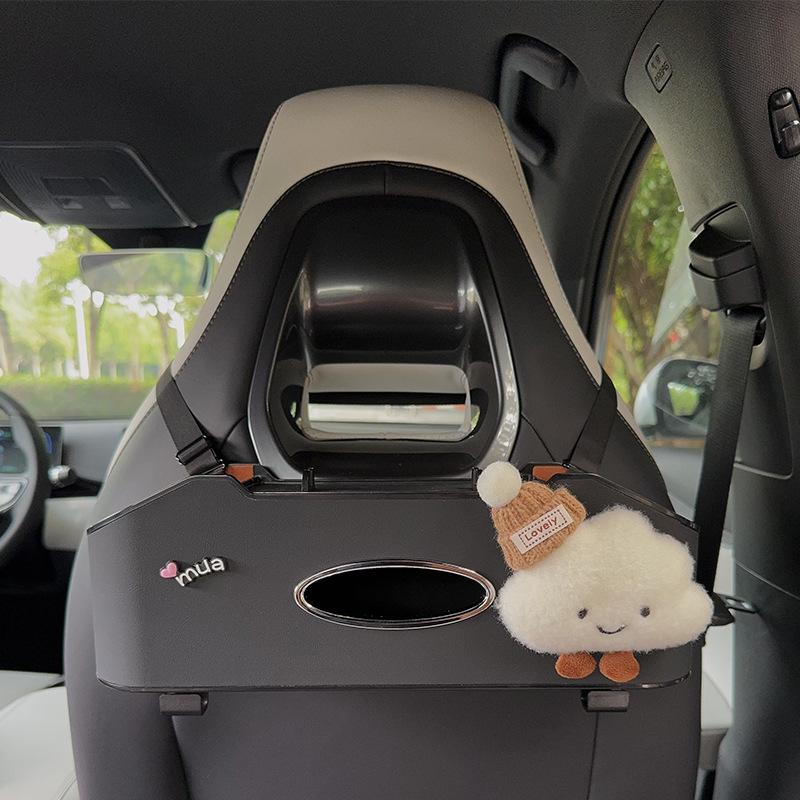 Aufbewahrungsbox für die Rücksitzlehne mit Taschentuchhalter & Getränkehalter - Multifunktionaler Organizer