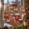 Handmade Christmas Home Decor Faux Diamond Art Ornament, DIY Santa Claus Sun Catcher Kit, Rhinestone Parent Child Interactive Crafts Xmas Wreath