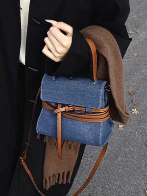 Fashion Denim Cowboy Small Bag for Women Cute Flap Crossbody Bag Designer Jeans Handbag