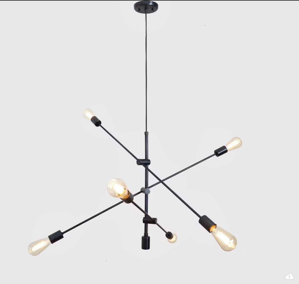 Modern Starburst Brass Chandelier, Handmade Ceiling Pendant Fixture