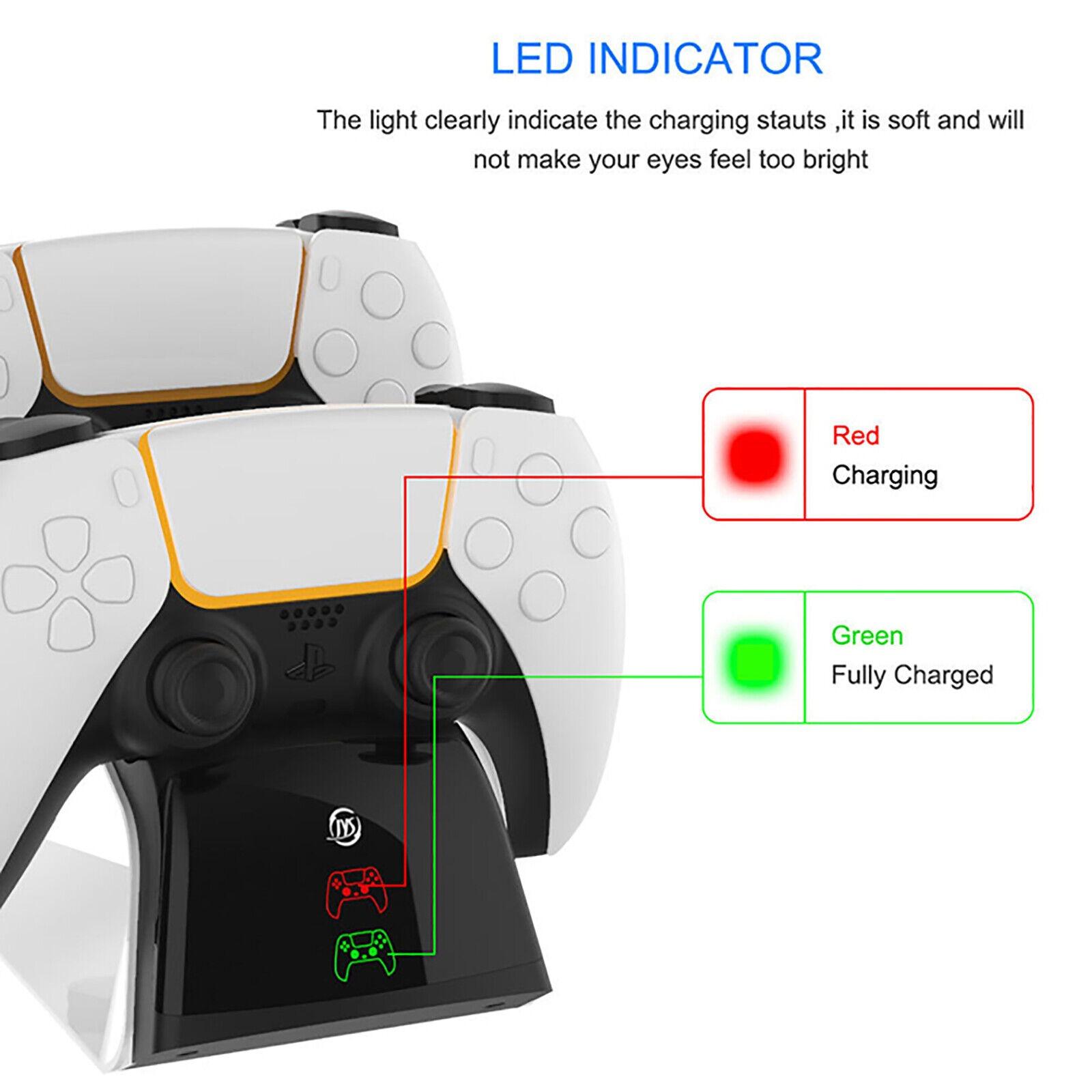 Для PS5 Ручка Контроллер Быстрая Зарядка Зарядное Устройство Двойная Зарядная Док-станция — фото 3