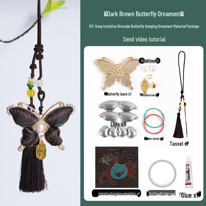 Handmade DIY Car Pendant Kit: Brocade Gourd Hanging Ornament Souvenir