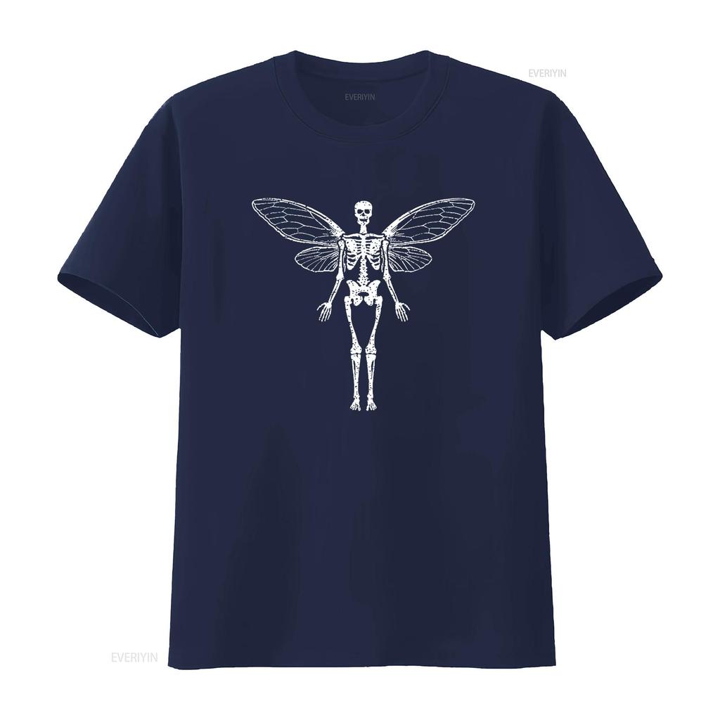 Skeleton Fairy Grunge Fairycore Gothic Aesthetic W Cute T Shirt for Her vintage Washed Versatile Stretched Breathable