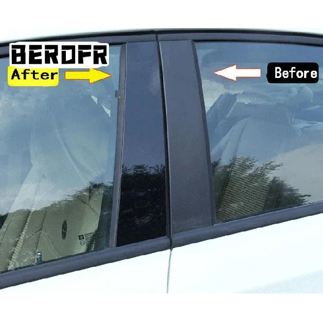 6PCS Polished Pillar Posts  For Jeep Compass 2007 2008 2009 2010 2011 2012 2013 2014 2015 Window Trim Cover