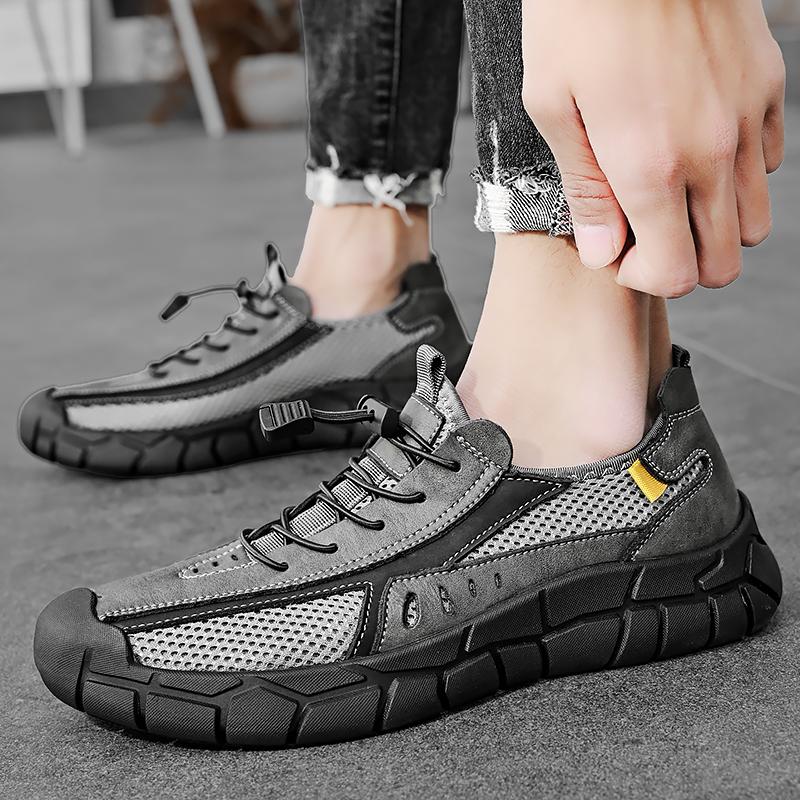 Fashion 2025 New Fashion Flats Summer Mesh Men Shoes Lightweight Sneakers Men Fashion Casual Walking Shoes Breathable Mens Hiking Shoes