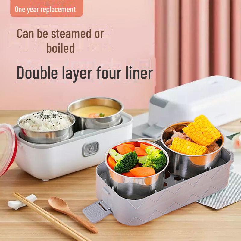 Portable Electric Lunch Box for Heating, Steaming, Cooking, and Warm Food Storage - Ideal for Office Workers