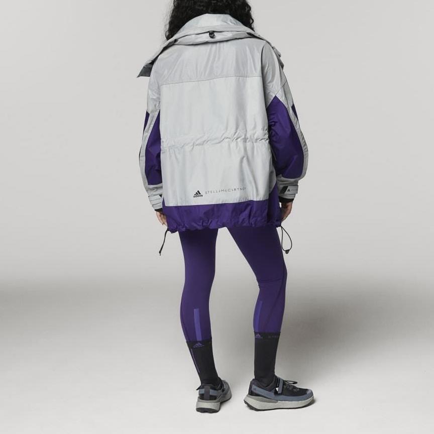 Adidas Stella McCartney Color Block High Neck Zip Design Jacket Women Jacket Dark-Silver-Gray Light-Blue-Gray College-Purple FU0271