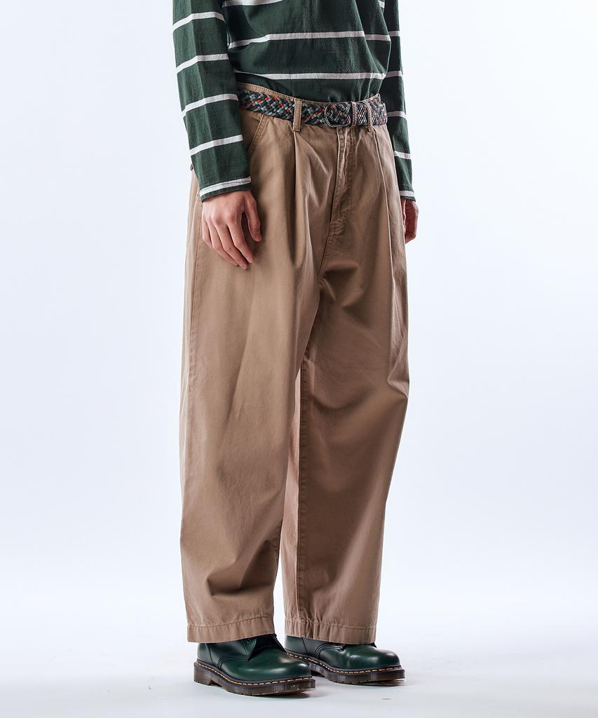 Pillogeulaem Real Chino Washed Wide Crop Pants_Beige