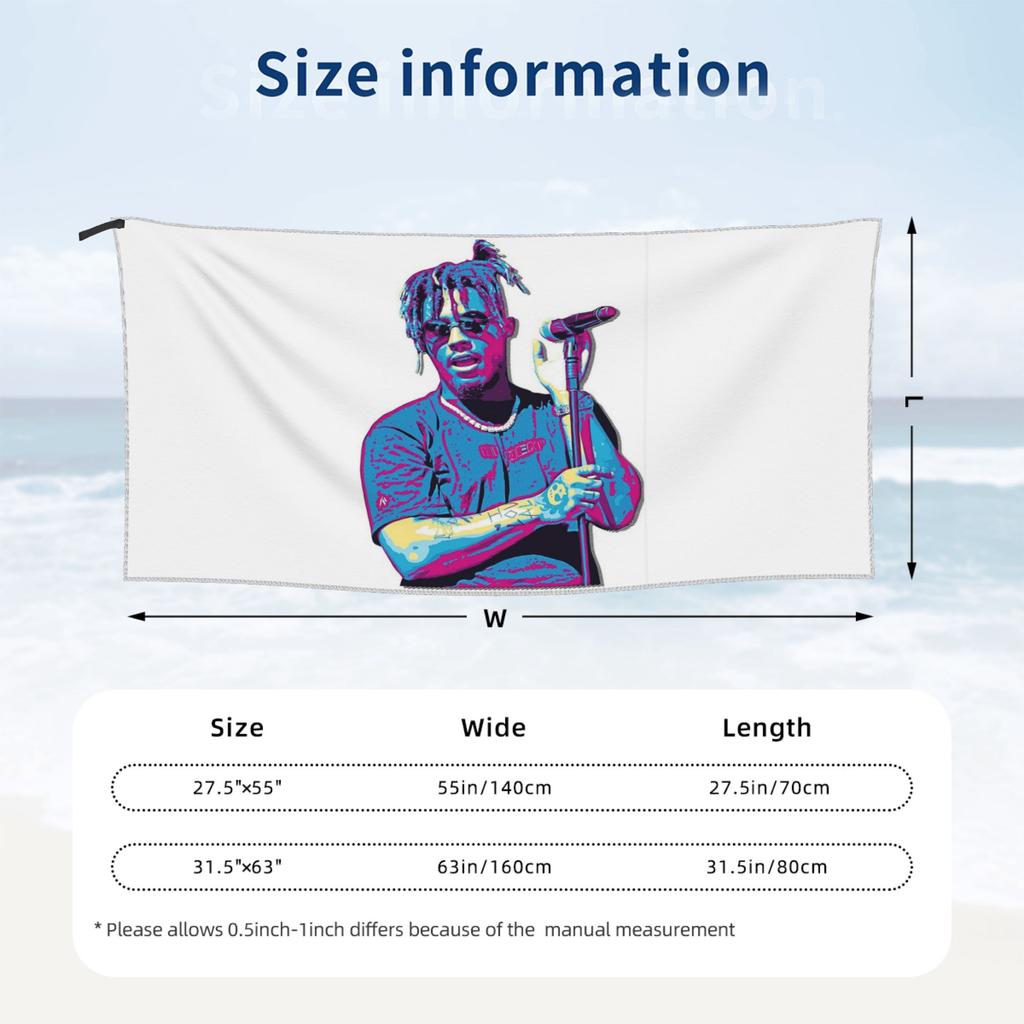 Juice Wrld Retro Beach Towel Soft Microfiber Quick Dry Absorbent Quick Towels For Pool