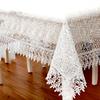 Glass Yarn Embroidery Tablecloths Pastoral Transparent Lace Restaurant Tablecloth Hollowed Out Tv Cabinet Decoration Cover Towel