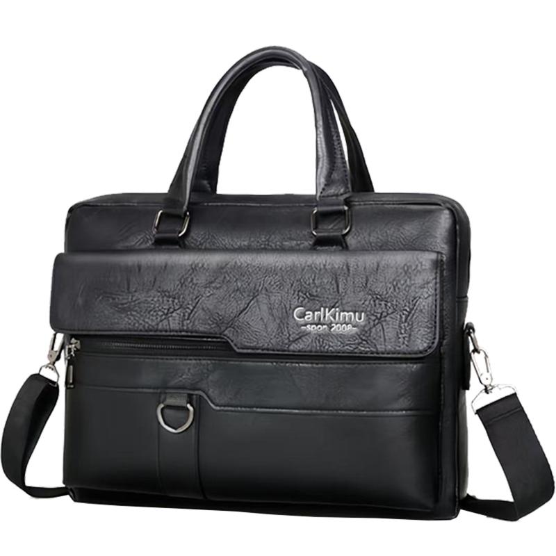The neutral color men's handbag is suitable for business trips and can also be carried  e shoulder.It is made of PU material