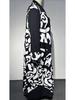 Plus Size Retro Abstract Art V-Neck Long Dress with Patchwork Sleeves