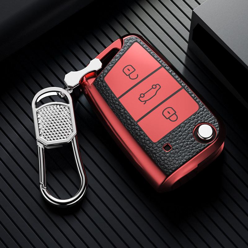 Car Key Cover For Vw Golf 7 Gti Polo T-Cross T-Roc Touran Tiguan Skoda Octavia Rapid Kodiaq Fabia Seat Ibiza Leon Ateca Arona