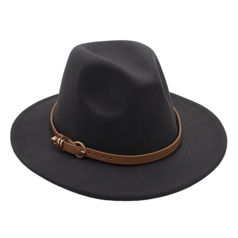 Europe And The United States New Top Hat British Party Jazz Hat Fedora Foreign Trade Woolen Felt Hat Big Brim Trendy Hat