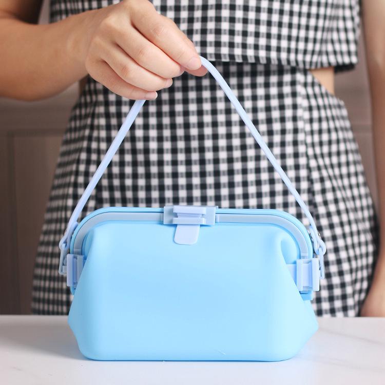 Sheng Bang Rong Silicone Collapsible Fresh-Keeping Lunch Box: Portable, Food-Grade Container for Snacks, Fresh Fruit, and More