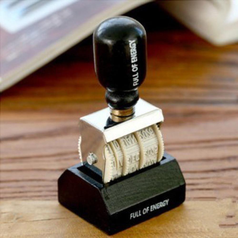 DIY Retro Roller Date Stamp Roller Knob Vintage Font DIY Craft Card
