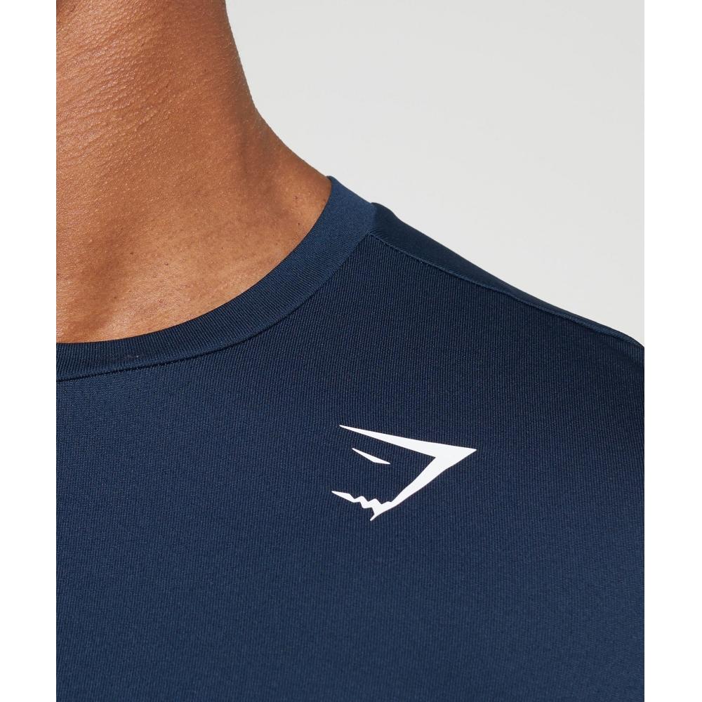 Gymshark Arrival Long Sleeve T shirT Navy A2a1h Ubcy