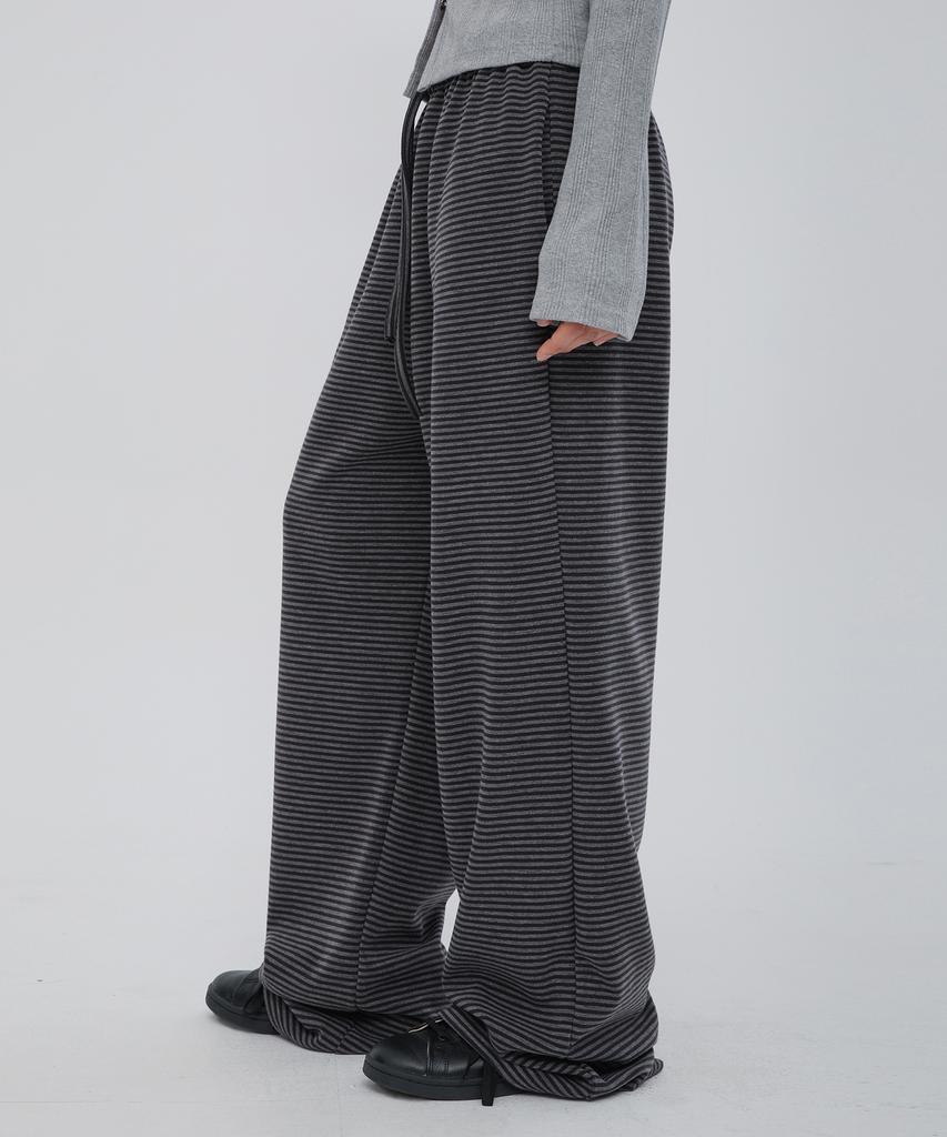 CHICKS Regular Striped Pants Black