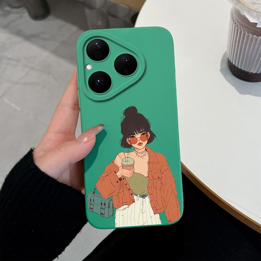 For Huawei Nova Y61 Y70 Y72 Y90 4E 5T 6 7 8 9 SE Pura 80 Pro Phone Case Cool Girls Pattern Screen Protector Anti Slip Shell For Huawei Silicone Casing