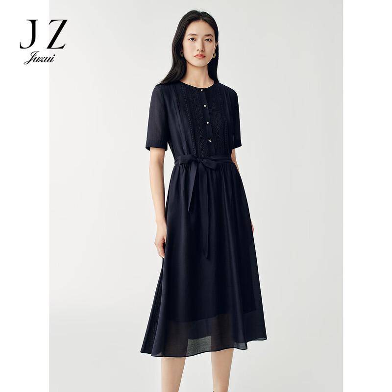 JUZUI Women s Embroidered Patchwork Cinched Waist Midi Dress XL