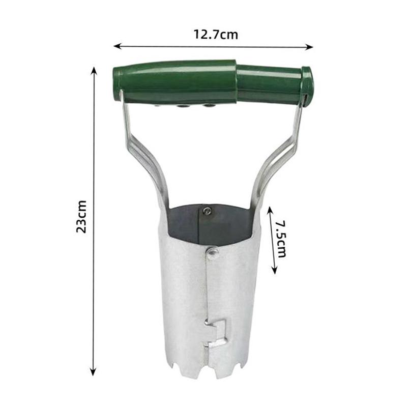 Professional Stainless Steel Seed Planter with Wooden Handle Multipurpose Hole Drilling Tool for Indoor Outdoor Garden Planting