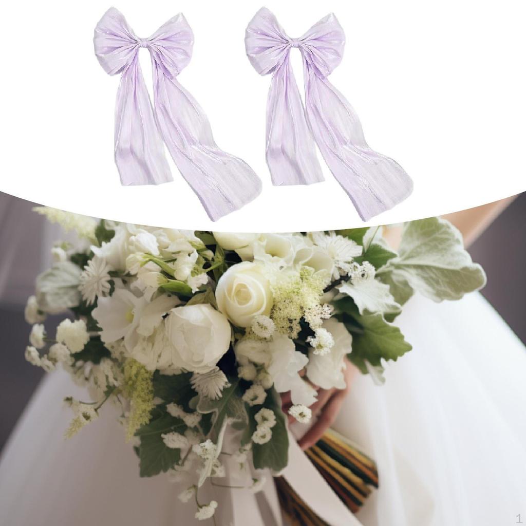 2 Adet Saten Kurdeleler Fiyonk Yapma Aksesuarları Dekoratif Hediye Zarif El Sanatları Projeleri Geniş