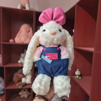 Fashion Plush Princess Dress with Long Ears Rabbit Keychain Cute Cartoon Plush Rabbit 8 Inch Grabbing Machine Doll