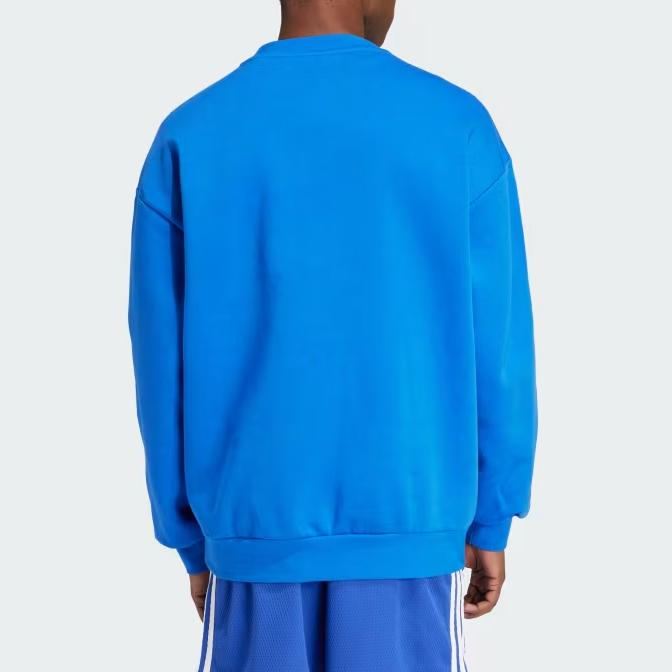 Adidas Originals Adicolor Brand Logo Embroidered Color Block Striped Comfortable Simple American Sweatshirt Men sweatshirt Blue IZ2479
