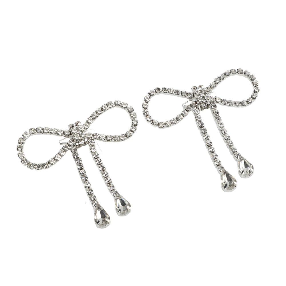 2pcs Rhinestone Design Rhinestone Bow Brooch Tassel Design Tassel Brooch Pin Celebrations