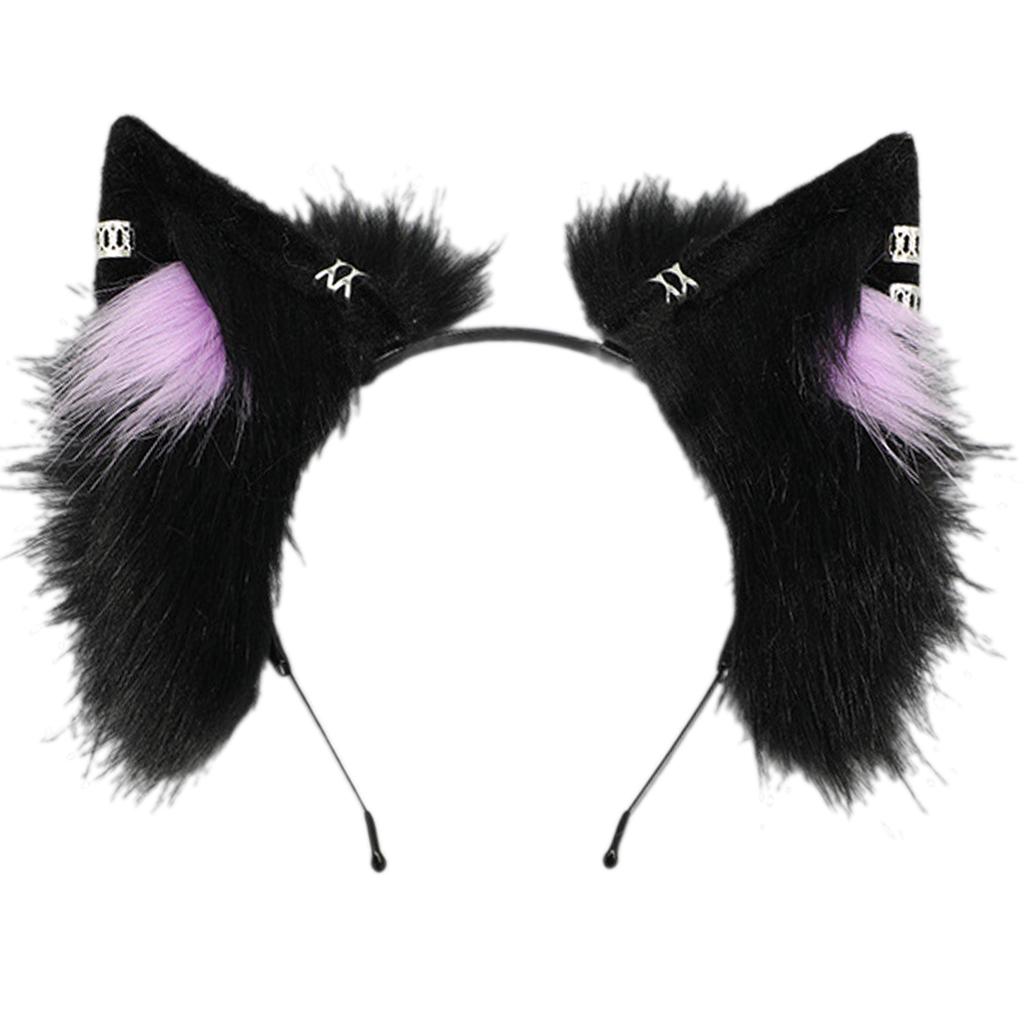 Kreslená plyšová zvířecí uši čelenka kostým pokrývka hlavy nastavitelný roztomilý cosplay doplněk pro ženy a děti