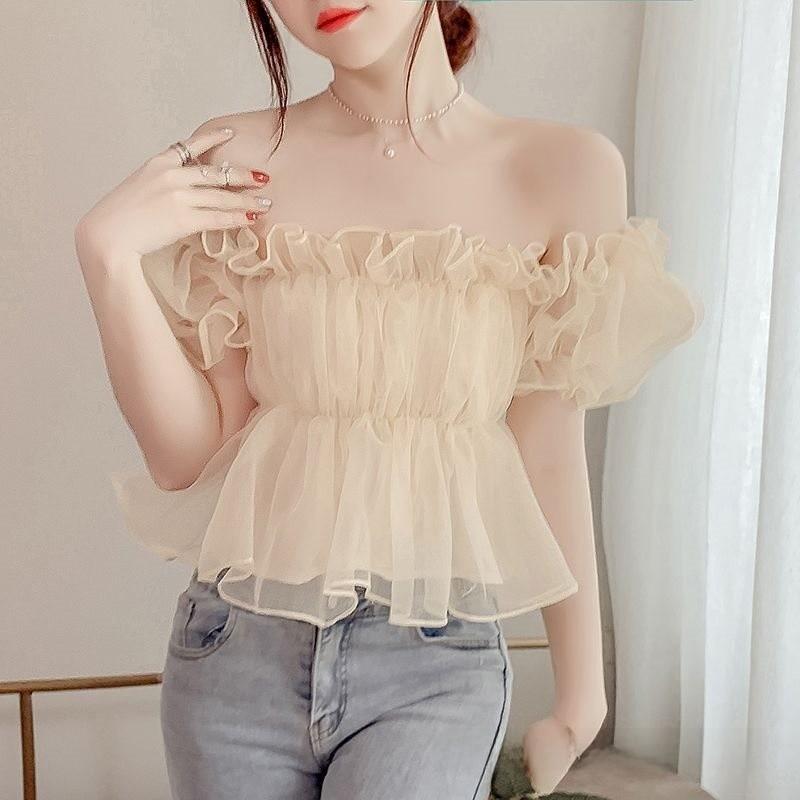 Womens Top With Square Neck And Solid Color For Casual Spring Summer Wear