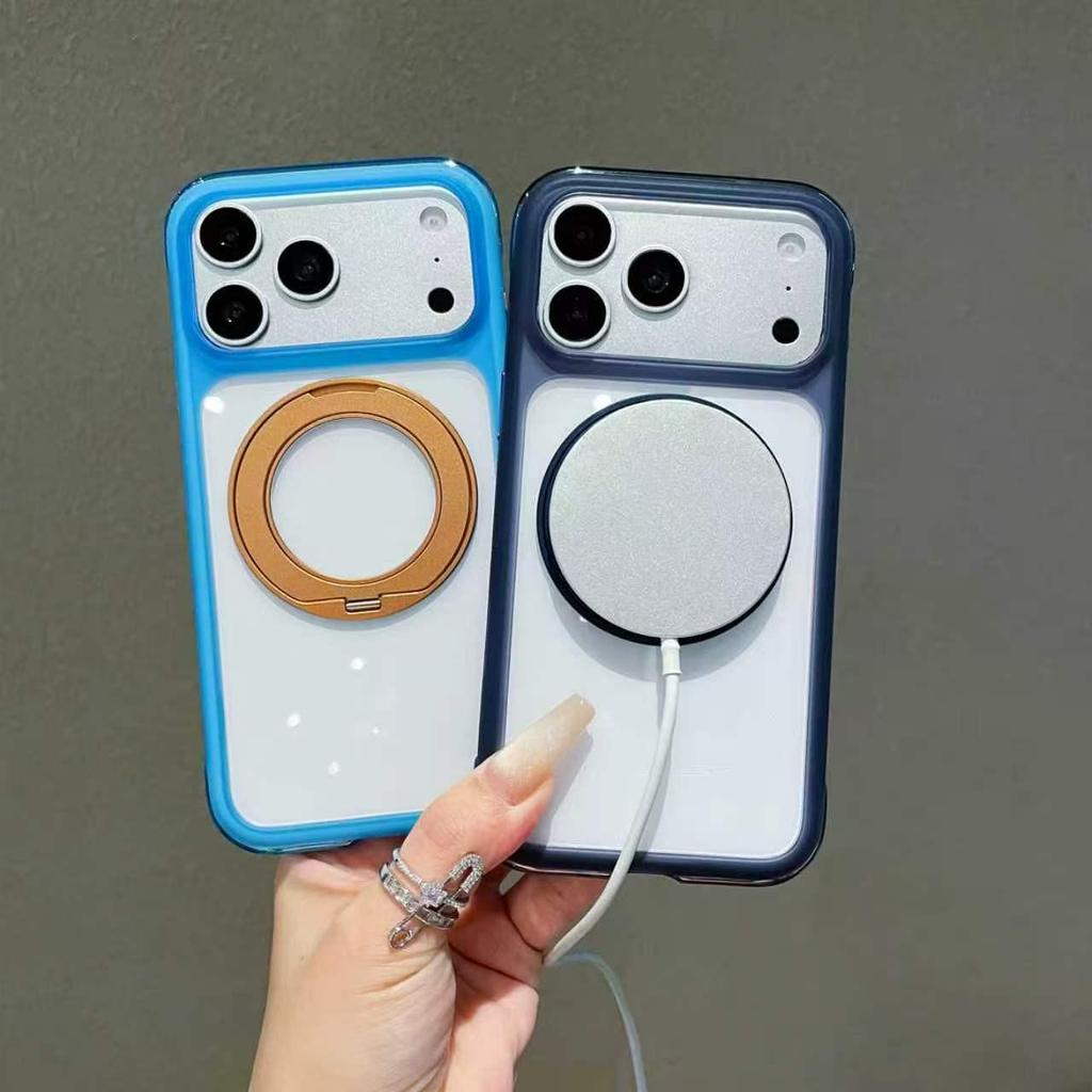 Airbag Drop-Proof Dual-Color Magnetic Stand Case for iPhone 17 Pro Max