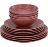CreaTable Orient Mandala Red Dinnerware Set, 12 Pcs (21629)
