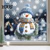Wall Remodeling Stickers for Rental Home Christmas Santa Claus/Snowman Static Glass Stickers, Removable Windows Clings, PVC Waterproof