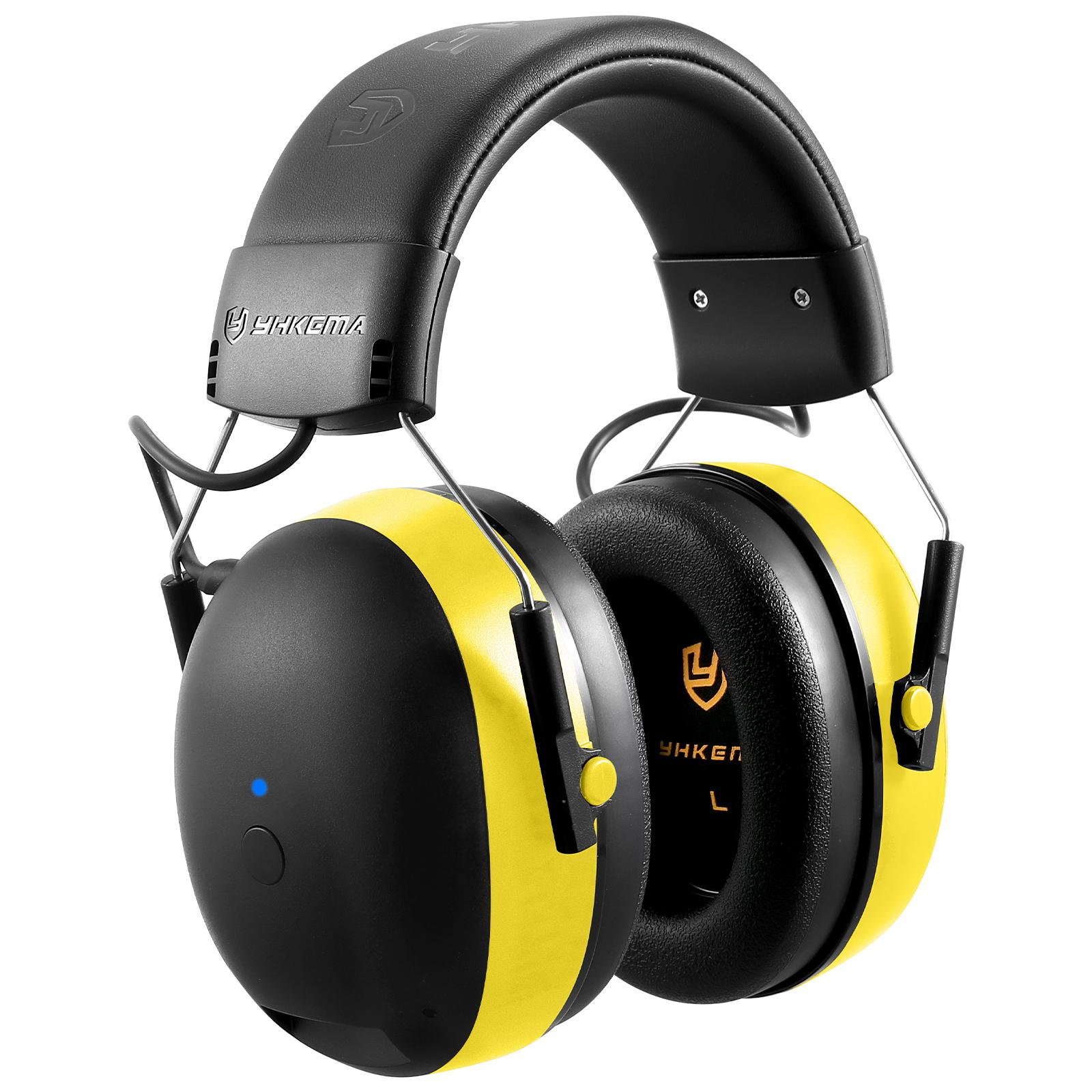 Bluetooth 6.0 Защитные наушники 33 дБ SNR Безопасное шумоподавление Ушные вкладыши для стрельбы, кошения травы, мастерских, уборки снега жёлтый