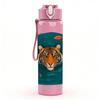 1PC Tiger Head Ethnic Pattern Print 750ml Color Plastic Sports Water Bottle Leakproof Flip Straw Lid Suitable for Sports Office Home Use