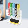 Acrylic Dry Erase Marker Holder, Multipurpose Wall Mounted Organizer and Bottom Eraser Tray